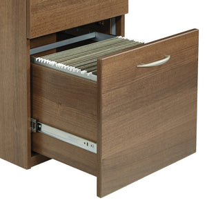OSP Home Furnishings Napa Under Desk File Pedestal with Locking Drawers for Modern Office Storage NAP-65-PCW