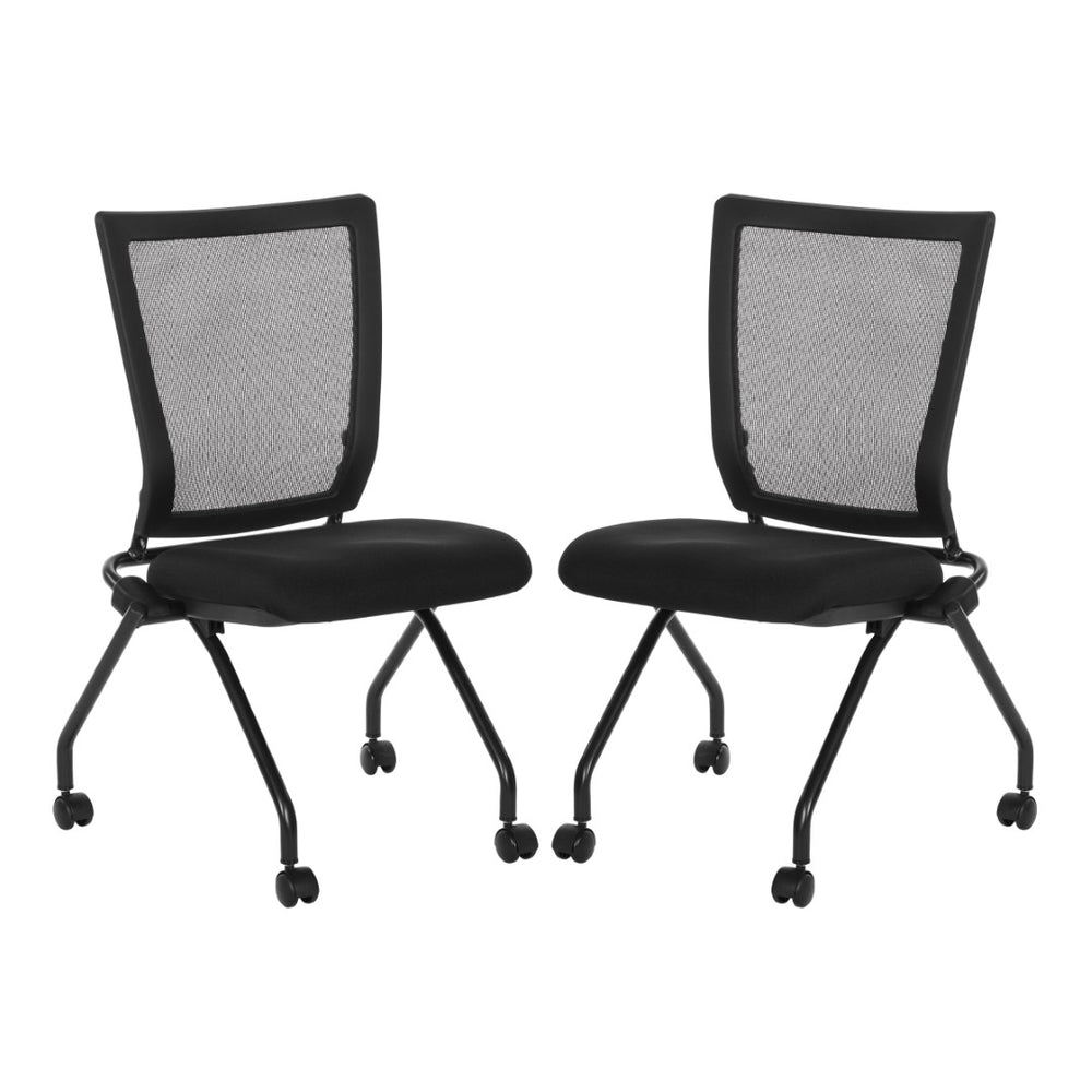OSP Home Furnishings Soft Flex Frame Folding Chairs with Pu Padded Seating for Events and Office Use 69350-30