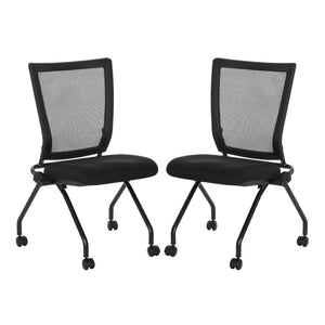 OSP Home Furnishings Soft Flex Frame Folding Chairs with Pu Padded Seating for Events and Office Use 69350-30