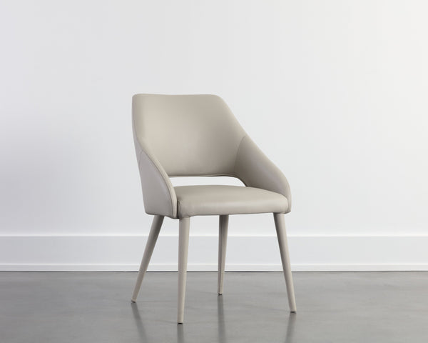 Sunpan Galen Dining Chair - Stylish Modern Design in Premium Leather for Ultimate Comfort and Elegance Linea Light Grey Leather