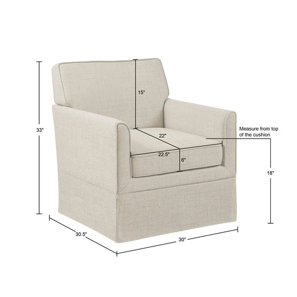 JLA Home 510 Design - Accent Slipcover-Inspired Armchair with Piped Detailing, Skirted Base & Removable Cushion for Comfort 5DS100-0033