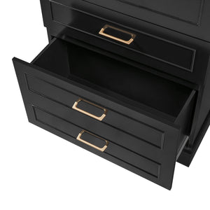 English Elm 72.2'' Tall Freestanding Bathroom Cabinet with 3 Drawers, Adjustable Shelf, Soft-Close Doors, Modern Elegant Design Black N729P296769B