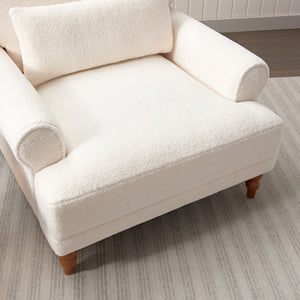 English Elm Mirod Oversized Polyester Accent Chair with Column Legs and Ergonomic Lumbar Support N760S0000028W