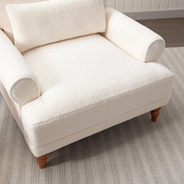 English Elm Mirod Oversized Polyester Accent Chair with Column Legs and Ergonomic Lumbar Support N760S0000028W