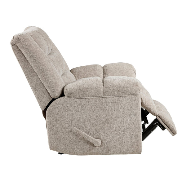 English Elm Gentle Rocking Reclining Chair with Chenille Upholstery, Ultra-Comfort Seat, Smooth Motion Recliner for Living Room Relaxation and Support Light Brown 41 L x 32 W x 29 H B011P347312