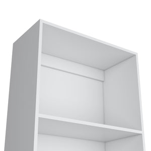 English Elm Sutton Tiered Bookcase with 4 Deep Shelves, 71.1" H x 24.7" W, RTA, White Black Gray Finish B128P176164