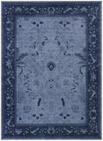 Unique Loom La Jolla Floral Machine Made Floral Rug Blue, Navy Blue 9' 0" x 12' 0"