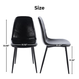 English Elm Pvc Sleek Matte Black Dining Chair Set of 4 for Kitchen Studio or Cafe Use W3766P436151