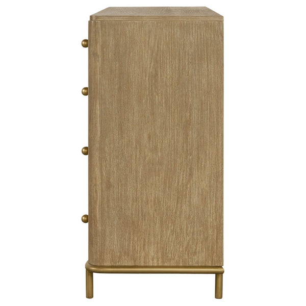 English Elm Stevie Sand Wash 8-Drawer Dresser - Mid-Century Modern Elegance With Bohemian Flair For Stylish Storage B062P358072-GIGA