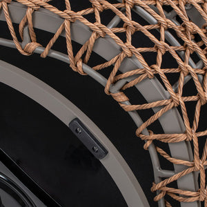 English Elm Jennifer Taylor Home - Willow Luxurious 35.5" Deep Seating Patio Armchair with Golden Brown Wicker Frame and Wheat Beige Olefin Upholstery B2719P305699