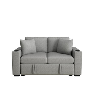 English Elm 101.2" Modular Chenille Sectional Sofa with Tufted Cushions and Deep Seating for Living Room Gray N719S001935E