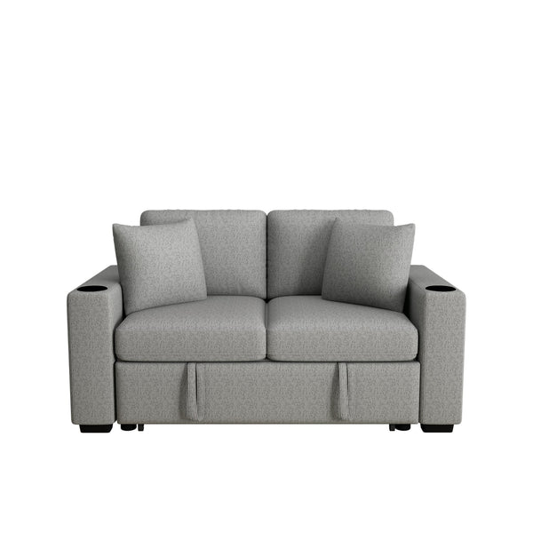 English Elm 101.2" Modular Chenille Sectional Sofa with Tufted Cushions and Deep Seating for Living Room Gray N719S001935E