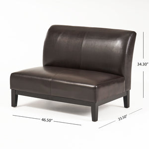 English Elm Love Seat Pu Leather Compact Loveseat with Tapered Rubberwood Legs for Apartments N771P262600W