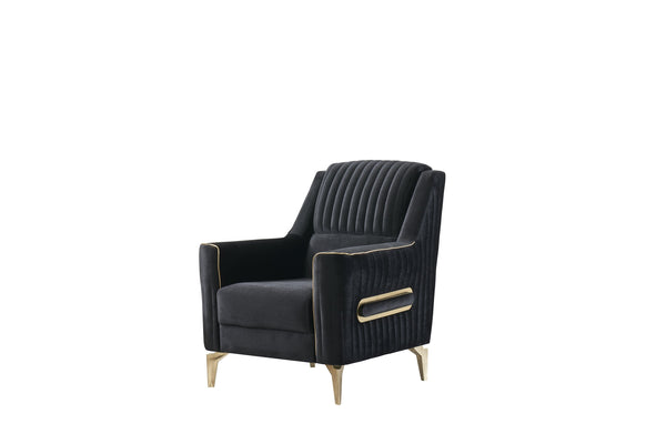 English Elm Melody Modern Velvet Upholstered 3-Piece Living Room Set: Sofa, Loveseat & Chair With Sleeper Function B009S01956