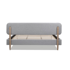 English Elm Jennifer Taylor Home - Diego King Low Upholstered Platform Bed In Light Grey - Modern Elegance With Natural Wood Legs B2719P238662