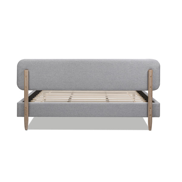 English Elm Jennifer Taylor Home - Diego King Low Upholstered Platform Bed In Light Grey - Modern Elegance With Natural Wood Legs B2719P238662