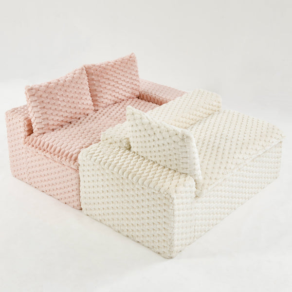 English Elm Luxury Color-Block Turtle Velvet Sofa - Versatile Modular Design For Stylish Living Room Comfort W3371S00044