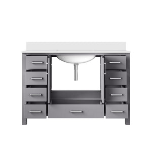 English Elm Dark Grey Solid Wood Bath Vanity 48" W x 22" D with Cultured Marble Top, Soft-Close Drawers & Storage B2731P259067