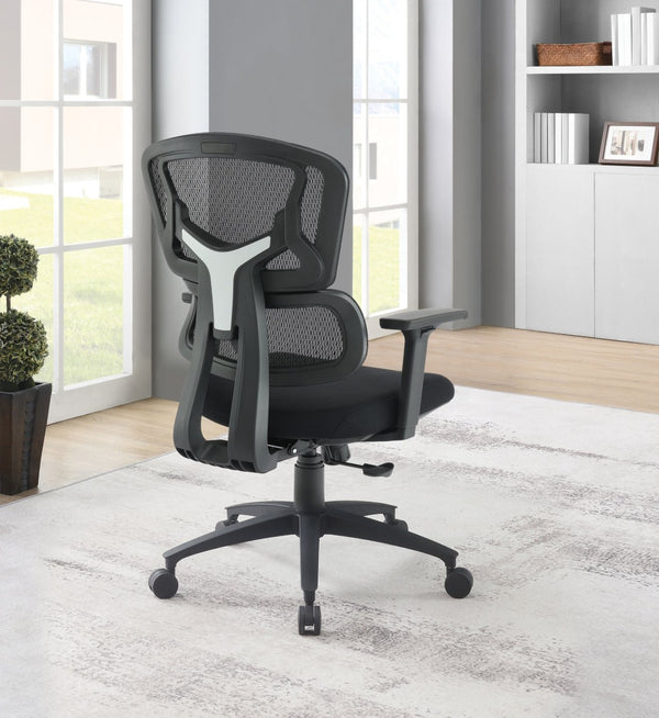 OSP Home Furnishings Mesh Back Ergonomic Manager Chair with Lumbar Support Padded Seat and Adjustable Arms EM98958-3