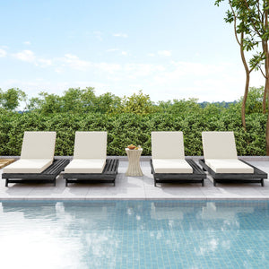 English Elm Lounge Chaise Outdoor Acacia Wood Slatted Frame with Water Resistant Cushion Resort Style N770P442B17C