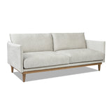 English Elm Haven 83" Flange Arm Oak Wood Sofa, Marled Gray Chenille