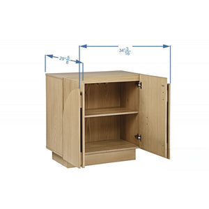 English Elm Mid-Century wooden sideboard buffet with arched doors and rounded edges, spacious storage, durable craftsmanship nurturing warmth Light Oak 33 L x 19 W x 29 H B011P367199
