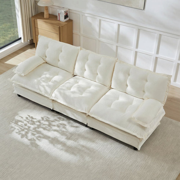 English Elm 107" Modular Cloud Sectional Sofa Deep Seat Chenille Couch for Living Room W714S01677