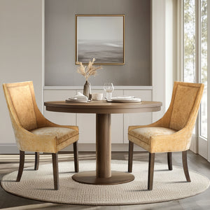 JLA Home Madison Park Signature - Ultra Upholstered dining side chairs set of 2 with solid wood legs, plush chenille seats, tailored trim Gold MPS108-0328