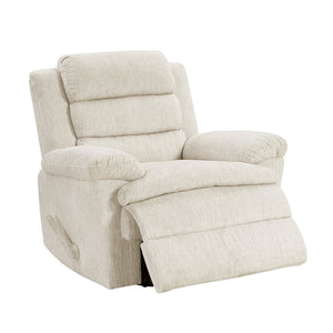 English Elm Glider Swivel Recliner with Smooth 360° Glide and Pull-Handle Recline, Microfiber Comfort, Sturdy Frame Beige 38.5 L x 34 W x 26.5 H B011P329292