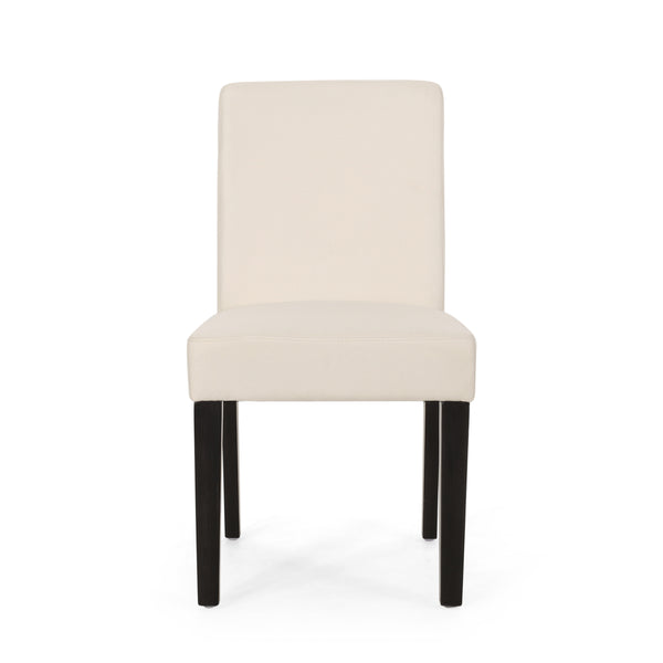 English Elm Dining Chair Set of 2 Upholstered Rubberwood Tapered Legs Contemporary Room N767P411077L
