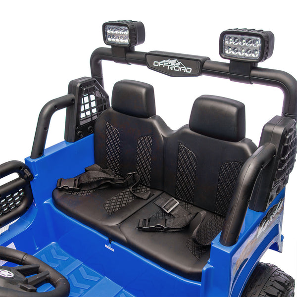 English Elm 24v Two-seat Kids Electric Ride on Truck with Parental Remote and Off-road Suspension W1578P375446