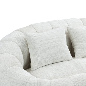 English Elm Bean Bean Bag Sofa High-Density Memory Foam Two-Seater Lounger High Back Chenille Cozy Support Beige W395P181433
