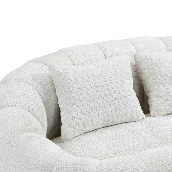 English Elm Bean Bean Bag Sofa High-Density Memory Foam Two-Seater Lounger High Back Chenille Cozy Support Beige W395P181433