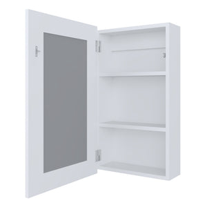 English Elm Parks Wall-Mounted Medicine Cabinet with Mirrored Door, Three Interior Shelves for Bathroom Storage White 31.1 L x 19.3 W x 3.5 H B128P237174