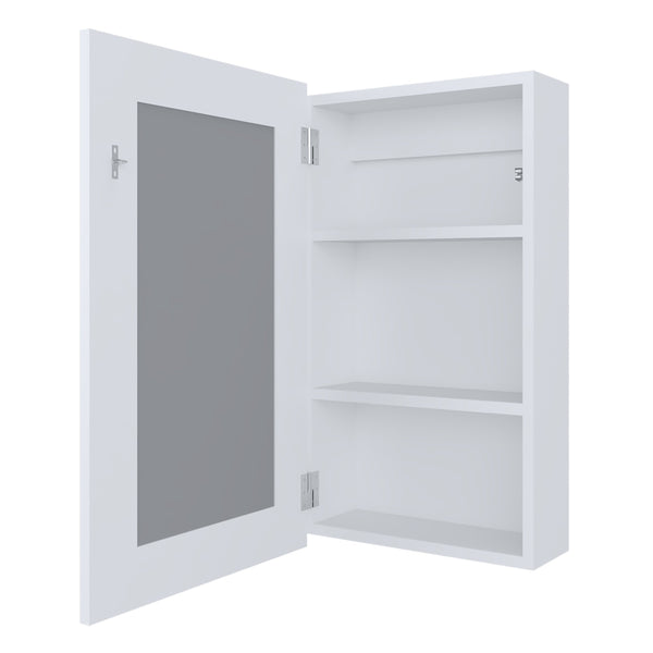 English Elm Parks Wall-Mounted Medicine Cabinet with Mirrored Door, Three Interior Shelves for Bathroom Storage White 31.1 L x 19.3 W x 3.5 H B128P237174