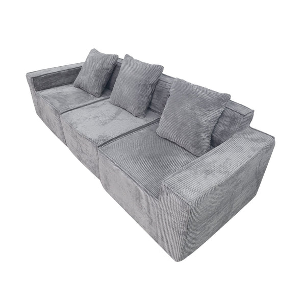 English Elm Floor Corduroy Convertible Couch Bed with Pillow Back & Armrests, CertiPUR-US Foam, Machine-Washable Cover W3341P329069