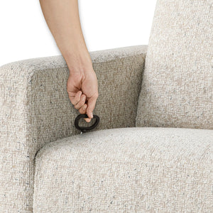 English Elm Contemporary Olathe Swivel Gliding Recliner Chair in Quartz Chenille with Smooth 360° Motion Comfort Beige 31 L x 30.5 W x 26 H B011P396181