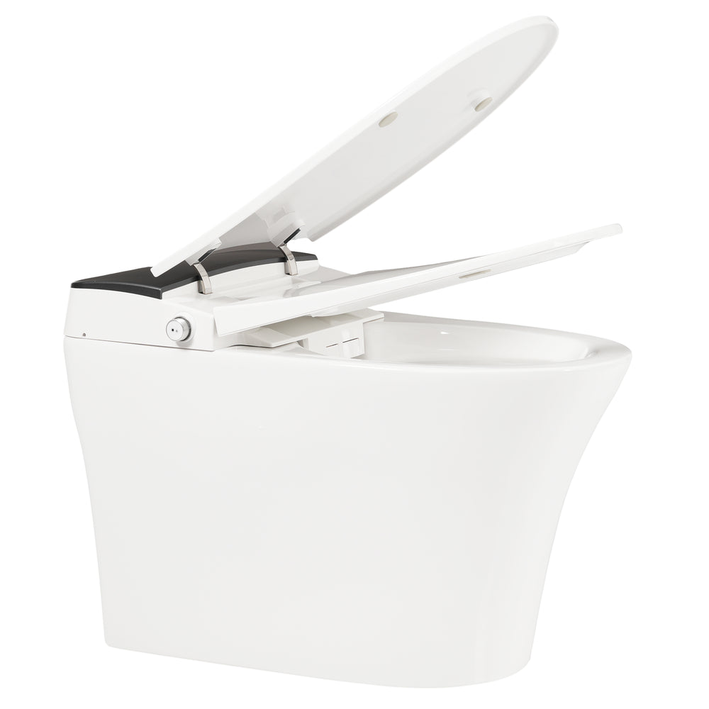 English Elm Heated One-Piece Smart Toilet with Foot-Sensor Flush, Battery Backup, Night Light, Soft-Close Seat N753P213733G