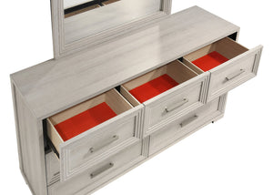 English Elm Colorado Queen Bedroom Set Solid Wood Rustic Natural Finish with Led Upholstered Headboard B009S02159
