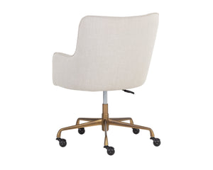 Sunpan Franklin Office Chair - Rustic Mid-Century Modern Design with Bronze Base for Stylish Workspaces Beige Linen