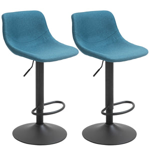 English Elm Homcom Swivel Barstools Set of 2 Foam Cushioned Adjustable Height Kitchen Counter Seats W2225P229384