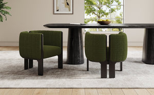 English Elm Christopher Knight Home® - Dining Chairs Set of 2 | Modern Bouclé Upholstered Seating with Rubberwood Frame, Durable 225lb Capacity Black,Olive Green N779P341494G