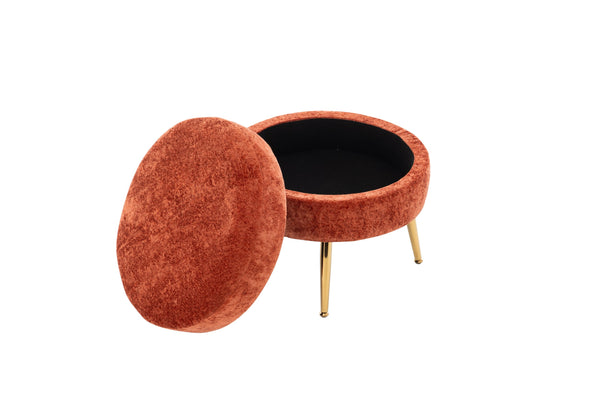 English Elm 58'' Chenille Chaise Lounge with Footstool Pocket Spring Comfort for Bedroom Living Room Red W2363S00088
