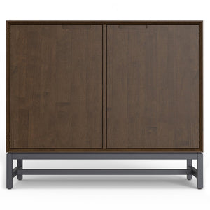 English Elm Banting Solid Wood Two Door Buffet with Metal Base for Dining or Entryway B136P439023