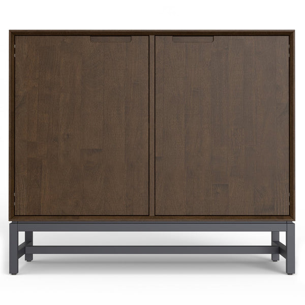 English Elm Banting Solid Wood Two Door Buffet with Metal Base for Dining or Entryway B136P439023