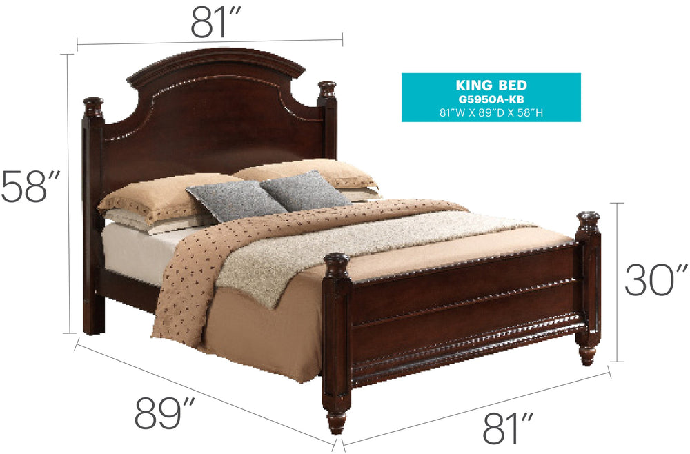 English Elm Cappuccino Traditional Full Bed Design with Durable Particle Board 58"H x 59"W x 83"D Easy Assemble B078S00431