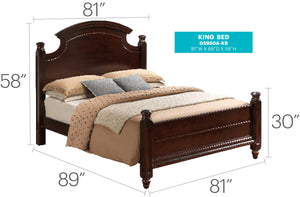 English Elm Cappuccino Traditional Full Bed Design with Durable Particle Board 58"H x 59"W x 83"D Easy Assemble B078S00431