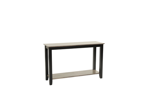 English Elm Modern Walnut Veneer Console Table with Open Shelf, Solid Rubberwood Legs, Sleek Living Room Accent Piece Black,Black+ Gray,Gray 20 L x 5 W x 51 H B011P396180