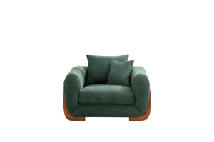 English Elm Upholstery Fabric Single Arm Chair With Natural Oak Legs - Cozy Modern Sofa For Living Room Relaxation W2817S00008-GIGA