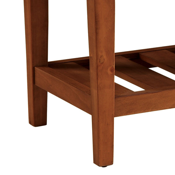 English Elm Charla Tufted Gray Fabric & Oak Finish Bench with Slatted Storage Shelf, 40" Seat, Modern Entryway B2726P256274